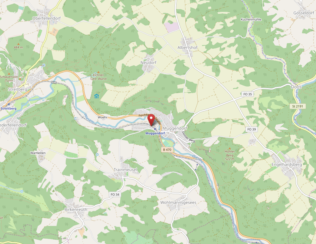 Karte von Muggendorf, Wiesenttal und Umgebung